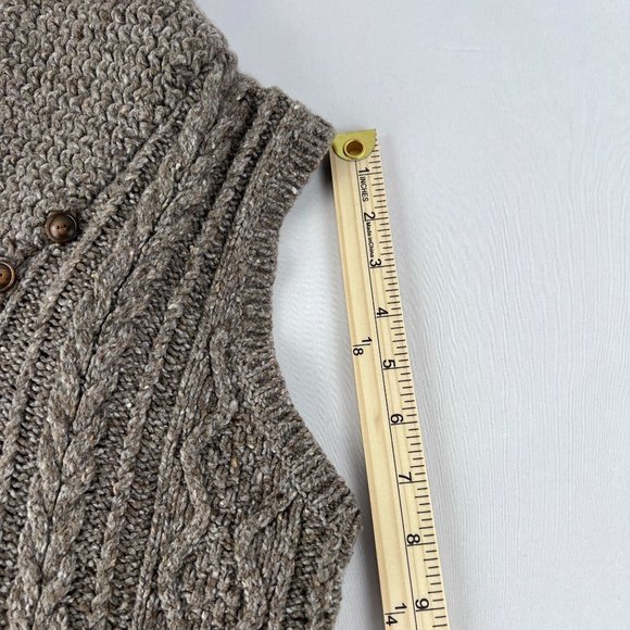LRL Lauren Jeans Co Wool Blend Cable-Knit Grey Brown Sleeveless Women Dress Sz L - Picture 9 of 15